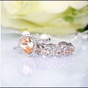 New Champagne Pear halo wedding set!